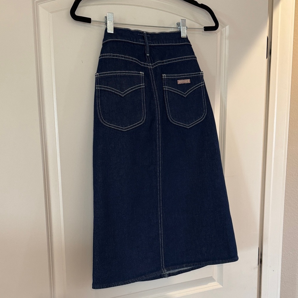 MOTHER Dark Blue Denim Skirt
